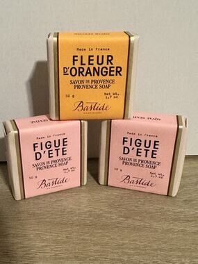 Bastide Savon de Provence Soap Lot of 3 50g Fig & Orange Blossom NEW